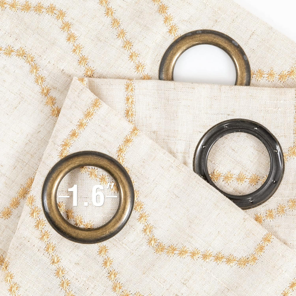 jinchan Yellow Boho Window Curtains 84 Inch Length 2 Panels Set Linen Texture...