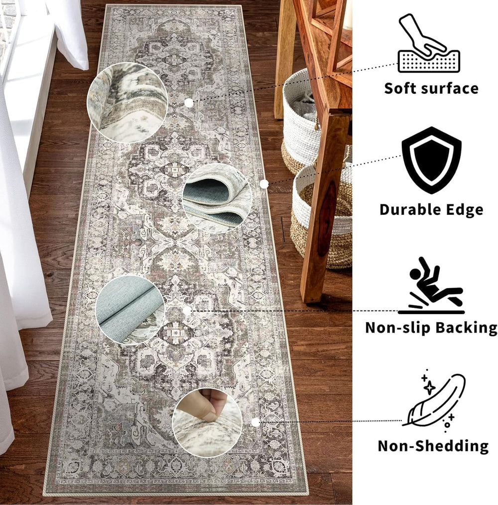 Washable Kitchen Rug Sets of 3: Boho Non-Slip Kitchen Mats for Tile/Hardwood ...