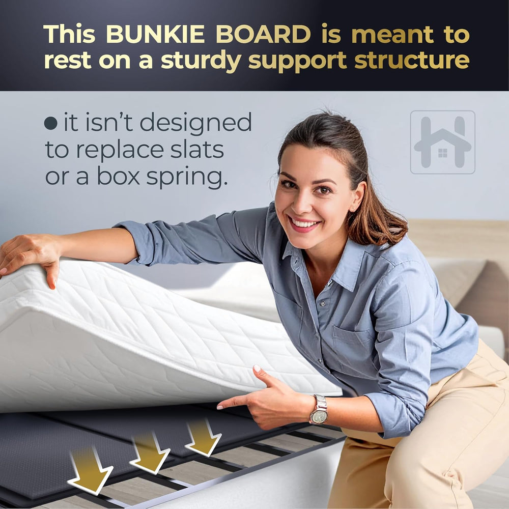 Heavy Duty Bunkie Board Queen Size 58x80, Low Profile Anti-Sag Bed Support
