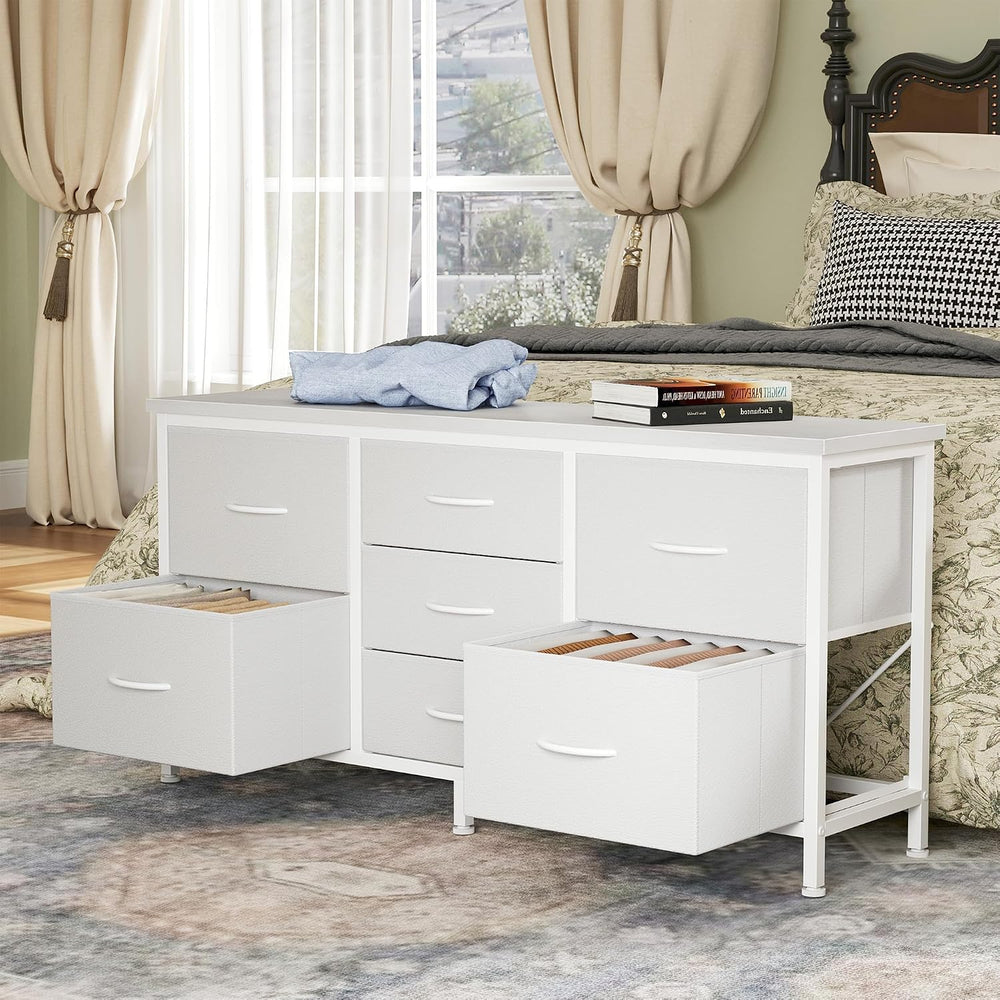 DUMOS 7 Drawer Fabric Dresser, Clothes Organizer Storage Tower for Bedroom