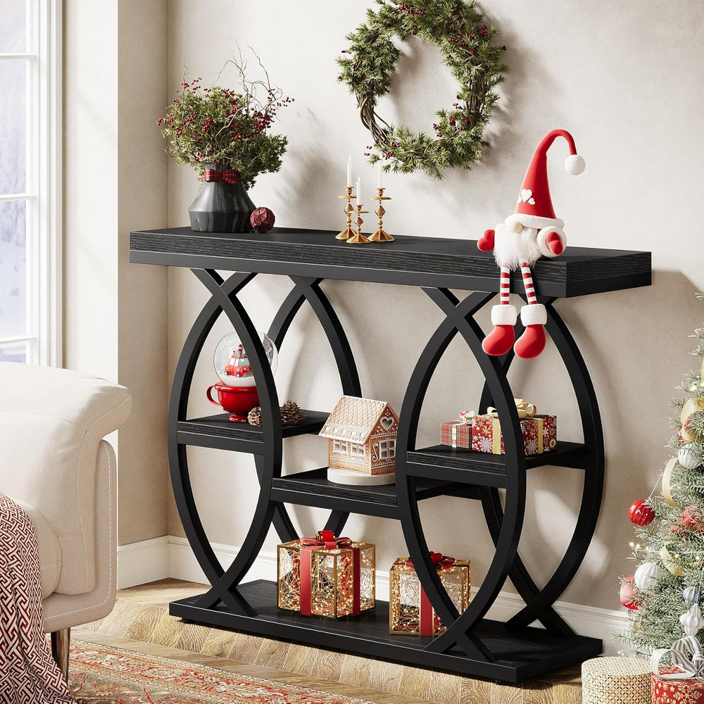 Tribesigns 39.4" Console Table, Industrial 4-Tier Sofa Table Entryway Ta...