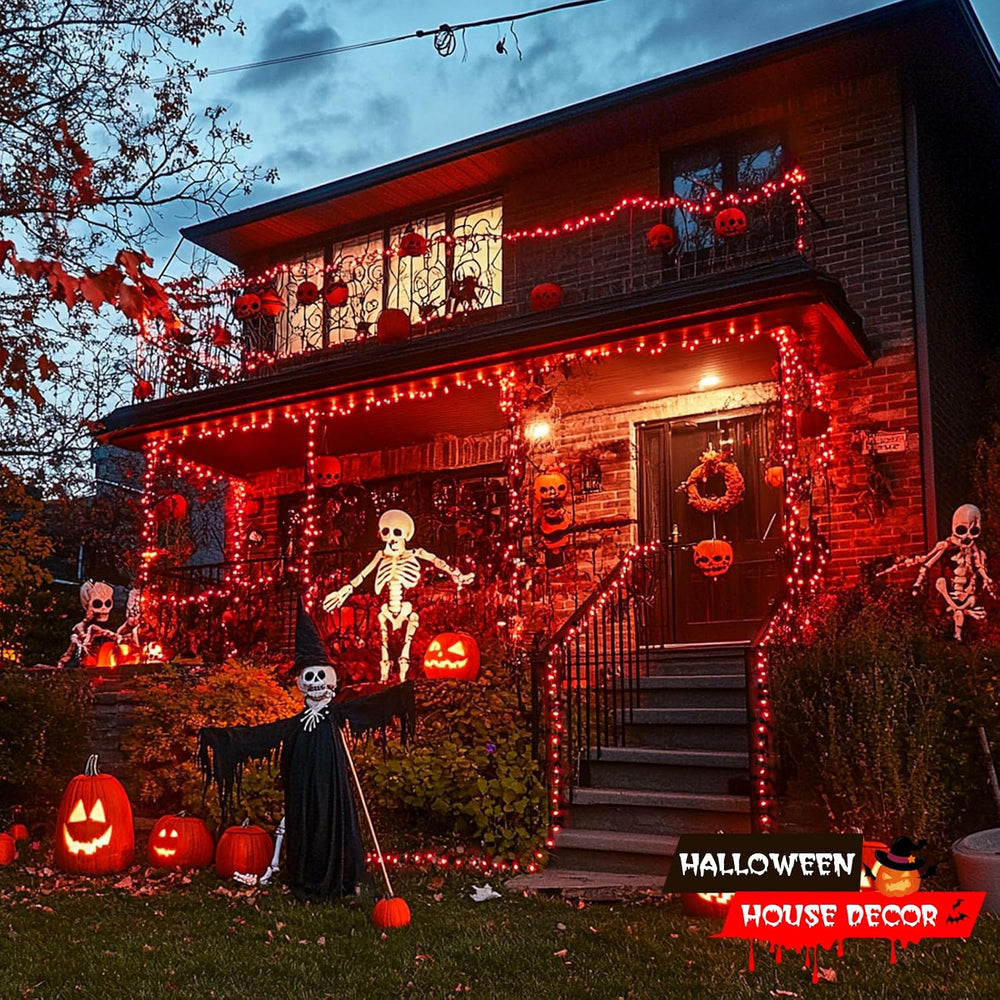 JMEXSUSS 500 LED Halloween Lights Outdoor, Red Christmas String Lights