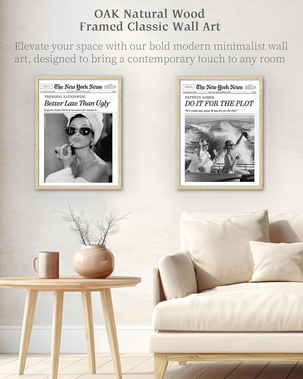 iHery 12x16in Audrey Hepburn Better Late Than Ugly Framed Bathroom Art