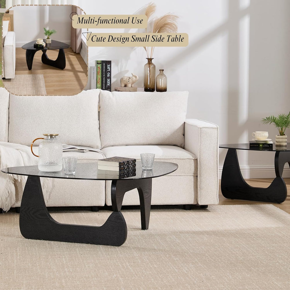 LukeAlon Black Grey Modern Triangle Coffee Table