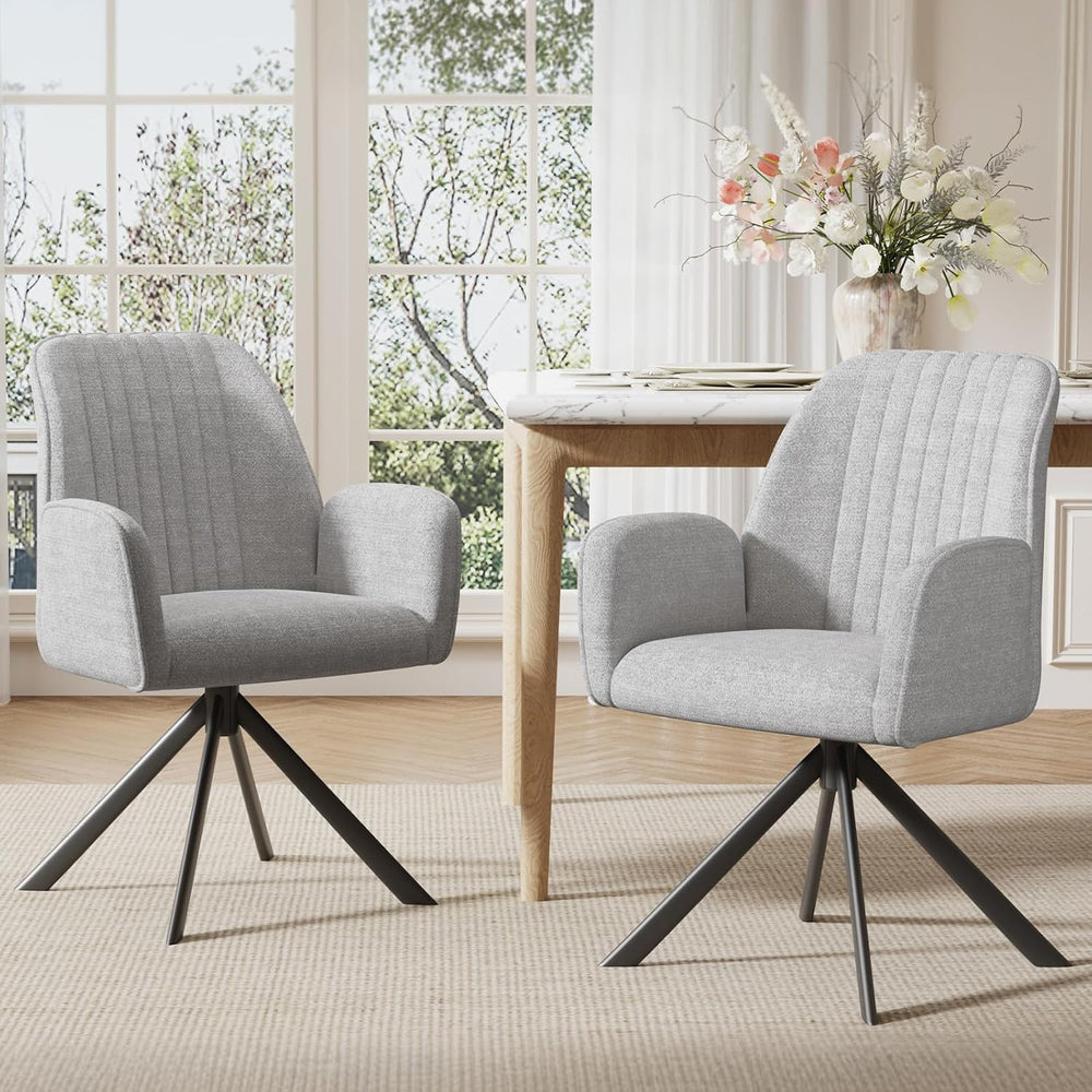 Furniliving 360° Swivel Dining Chairs Set of 2, Modern Upholstered Dining Roo...