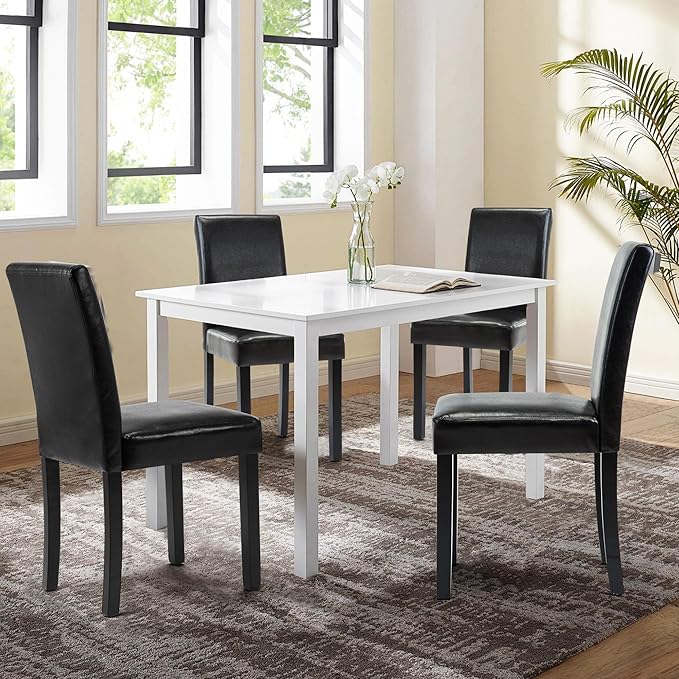 LSSPAID Dining Chairs Set of 4, PU Leather Padded Upholstered Modern Parson C...