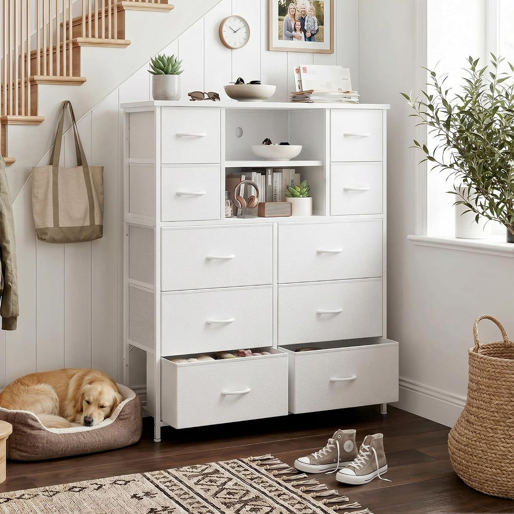 10-Drawer Dresser for Bedroom, 48"H Organizer Storage for clothes