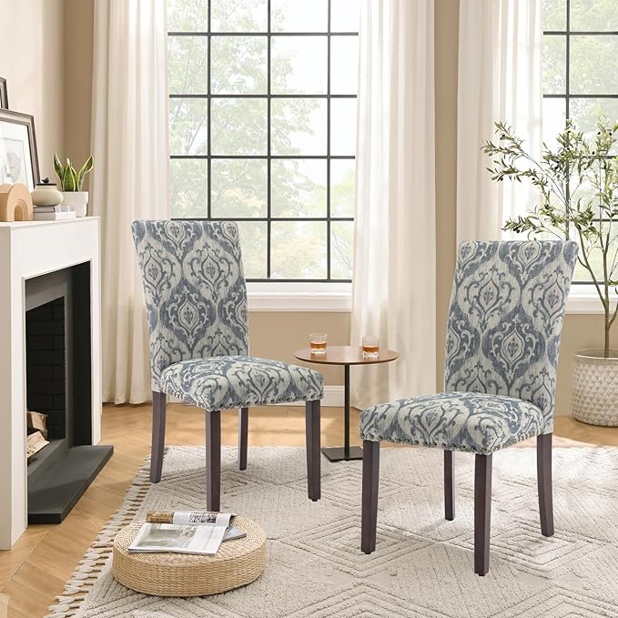 Parsons Dining Chairs Set of 4, Upholstered Nailhead Dining Room Kitchen Side...