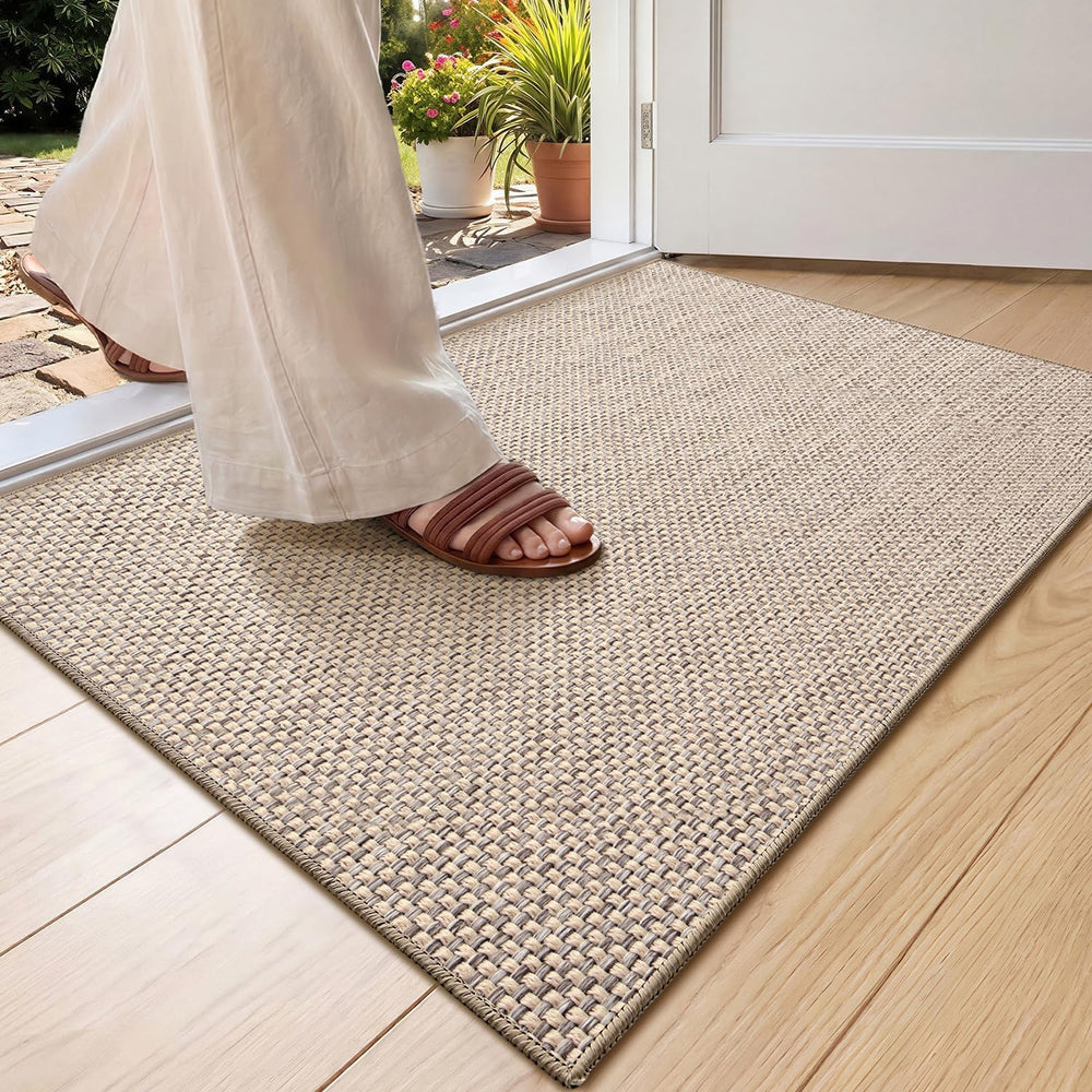 Color&Geometry Ultra-Thin Indoor Door Mat Entrance, 24"x36" Hea...