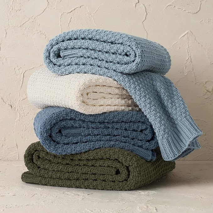 EVERGRACEHOME Chunky Chenille Knit Throw Blanket
