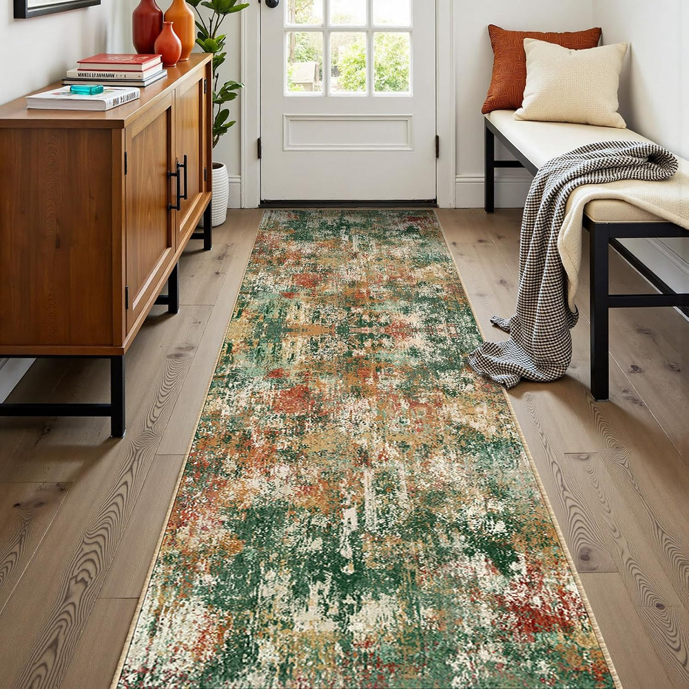 Washable Area Rugs 2'x8' Non-Slip Modern Abstract Soft