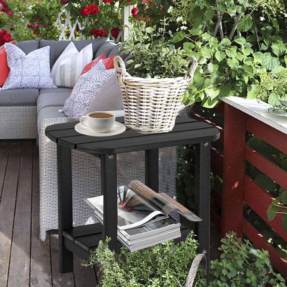 LZRS Double Adirondack Side Table, Outdoor Side Tables, End Tables for Patio,...