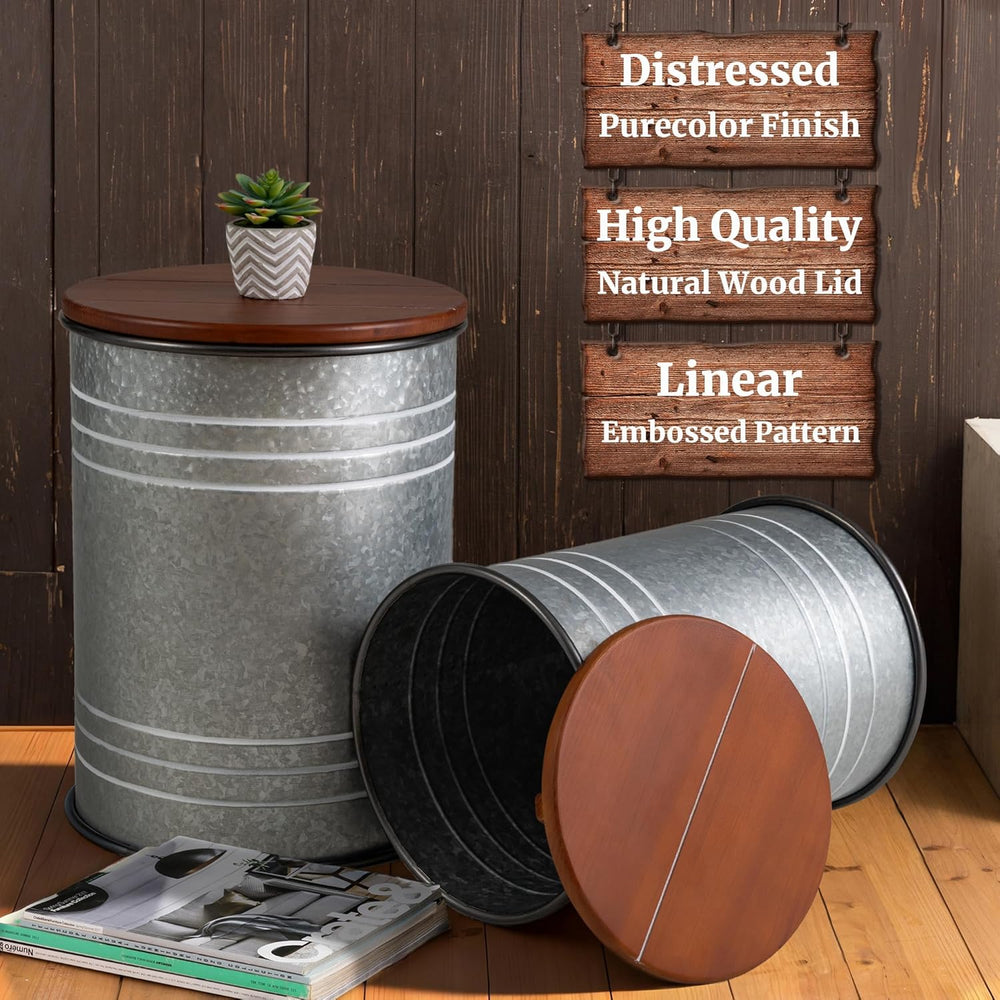 Glitzhome Nesting Tables for Living Room, Round Coffee Tables Set of 2, Metal...