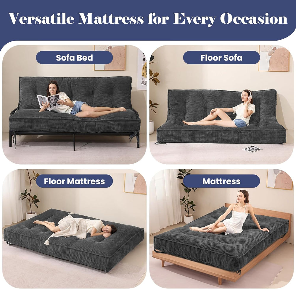 JUIKURY 8" Futon Mattress Full Size, Thick Futons Sofa Couch Bed Sleeper...