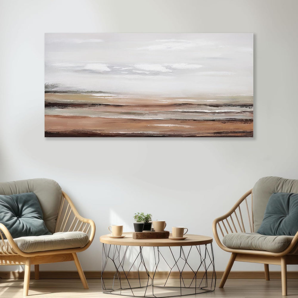 Framed Abstract Wall Art Wall Decor Modern Canvas Abstract Wall Art Brick-Red...