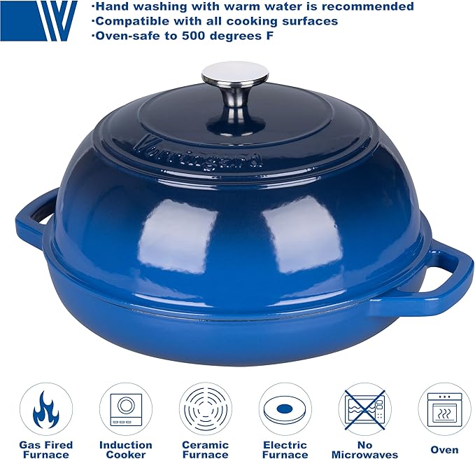 VORRINGARD Enameled Cast Iron Dutch Oven Pot
