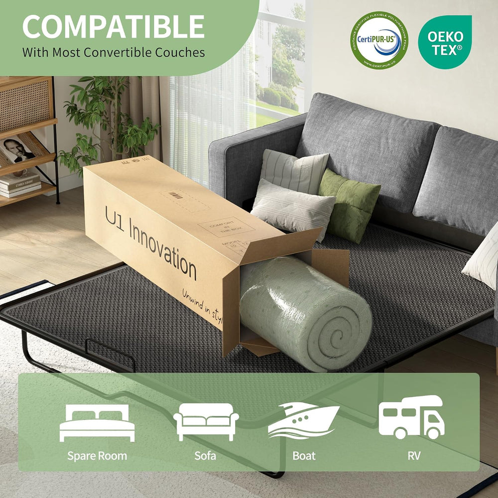 72×58” Queen Size Sofa Mattress Replacement, 4 Inch Sleeper Couch Mattress