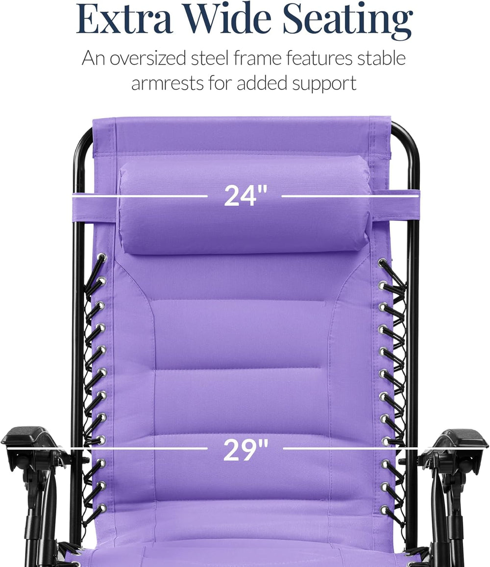 Best Choice Products Oversized Padded Zero Gravity Chair, Folding Outdoor Pat...