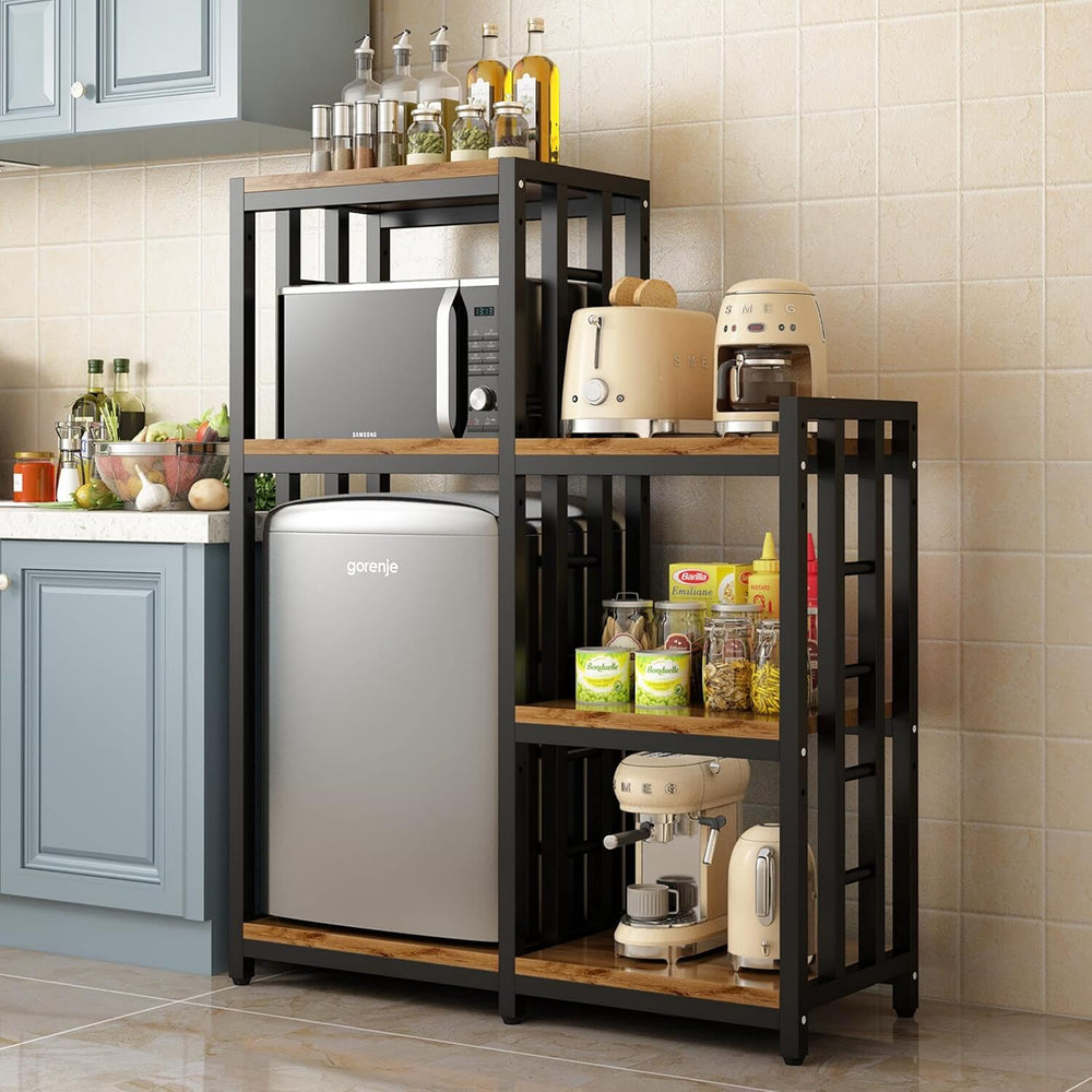 Kitchen Bakers Rack, 4-Tier+3-Tier Workstation Organizer Shelf, Free Standing...