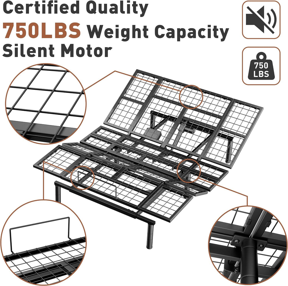 Twin XL Adjustable Bed Base Quiet Motor Zero Gravity Anti-Snore