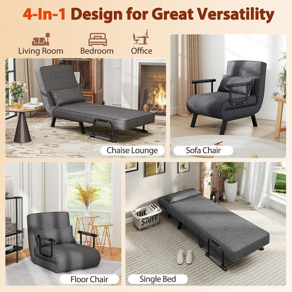 S AFSTAR 4 in 1 Convertible Sofa Chair Bed, Tri-fold Leisure Recliner Sleeper...