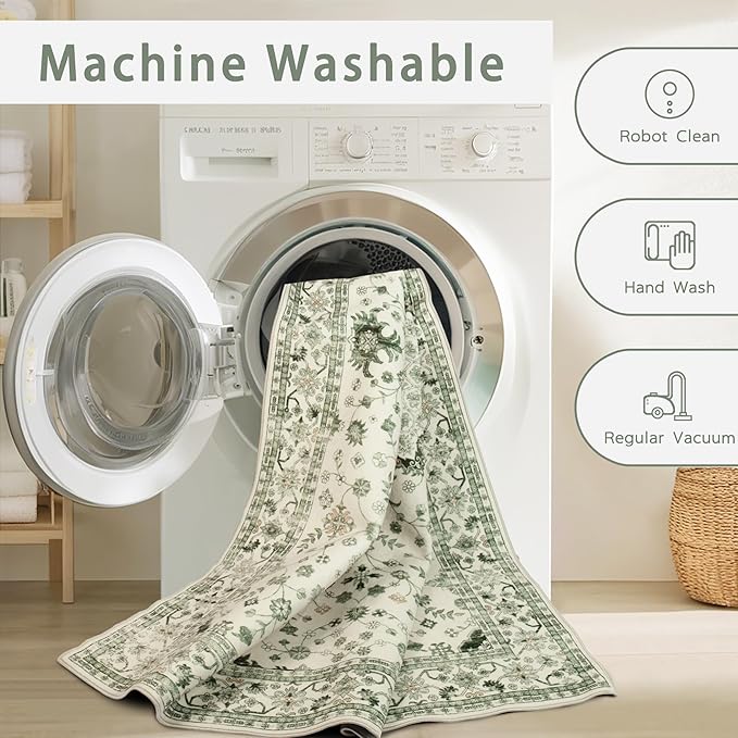 Washable Rugs 8x10 Area Rugs for Living Room, Rugs for Bedroom, Large Carpets