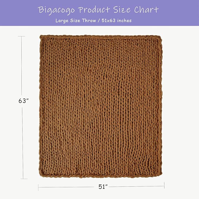Bigacogo Chunky Knit Throw Blanket