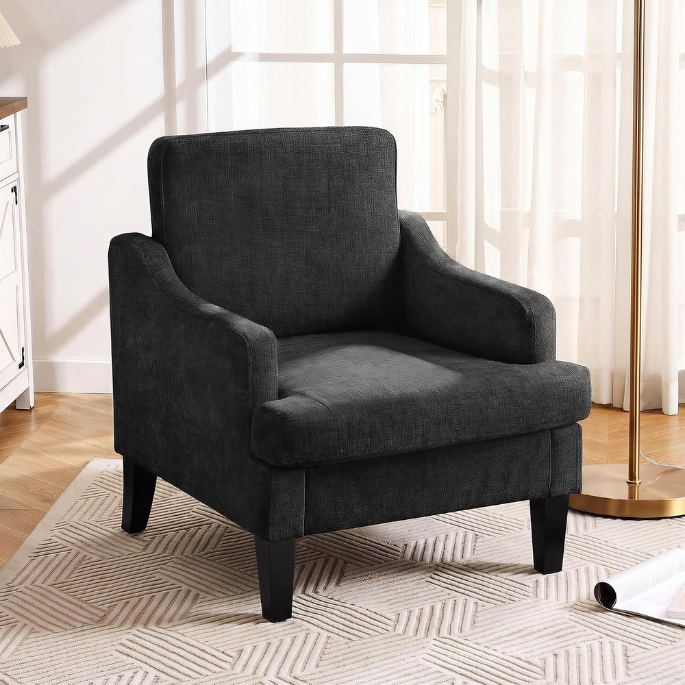 Garvee Black Comfy Accent Chair, Upholstered Armchair for Living Room