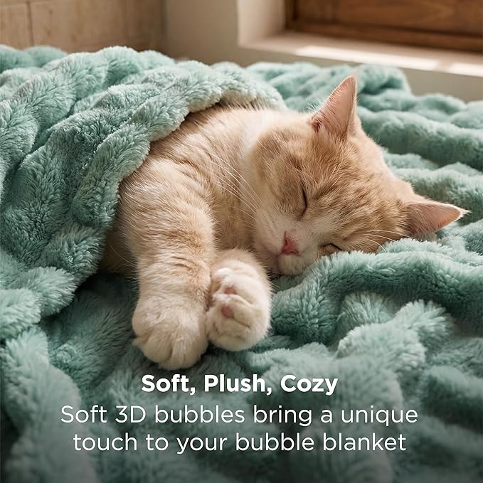 Bedsure 3D Fleece Bubble Blanket