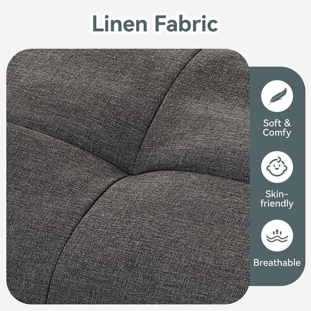 Futon Sofa Bed Convertible Couch, Grey Linen Sofa Bed