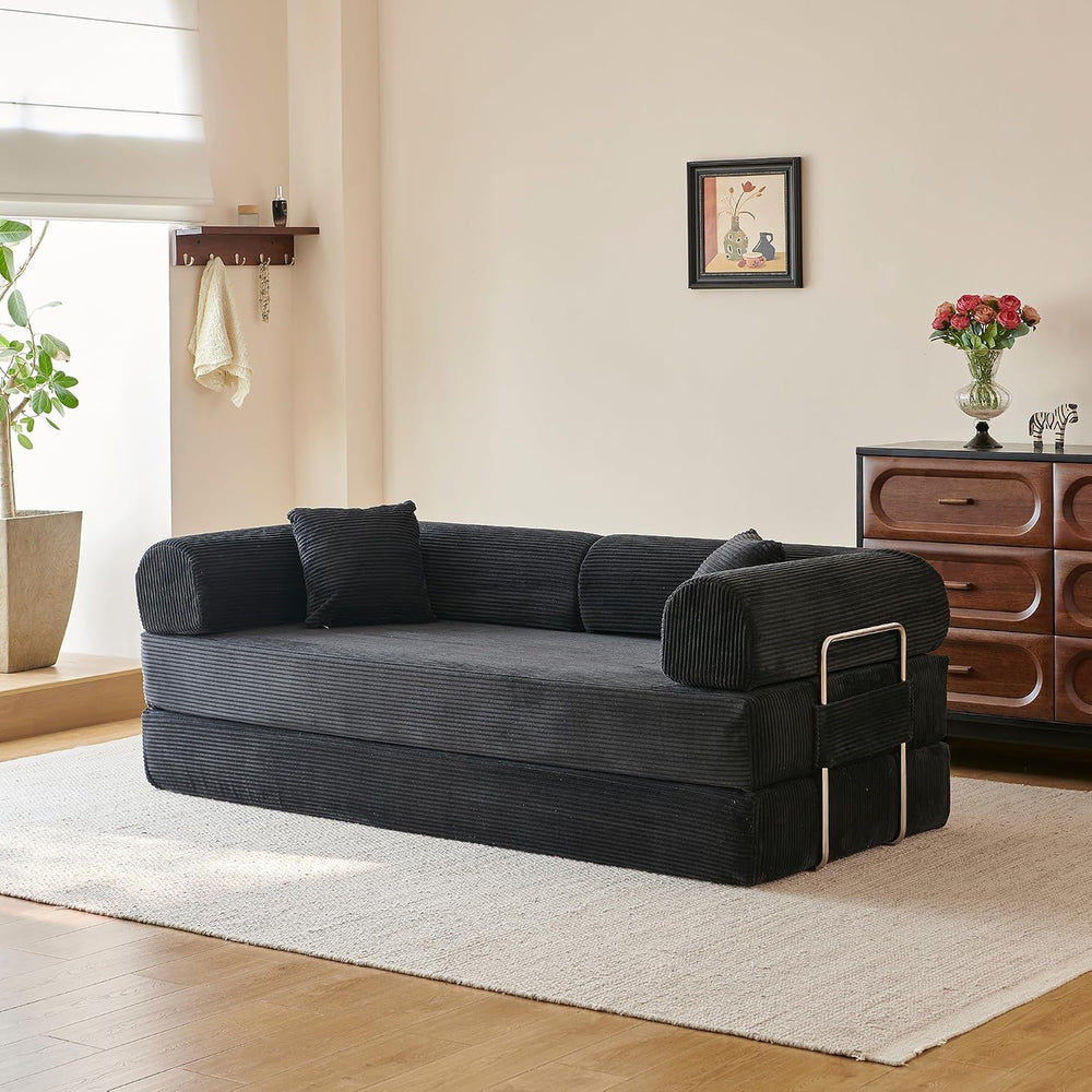 Eafurn 4-in-1 Boneless Convertible Sofa Bed, 79" Folding Mattress Couch ...