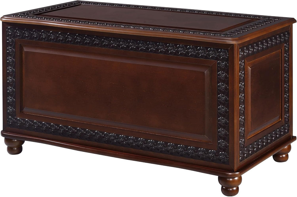 BOWERY HILL 40" x 21" Traditional Wood Cedar Blanket Chest, Flip Op...