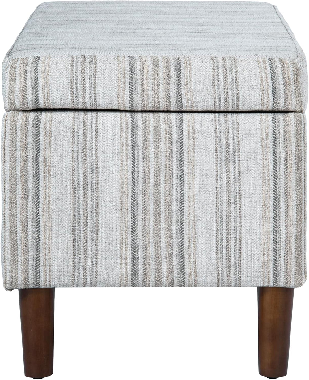 HomePop Malmo 36" Storage Bench - Gray Striped Pattern