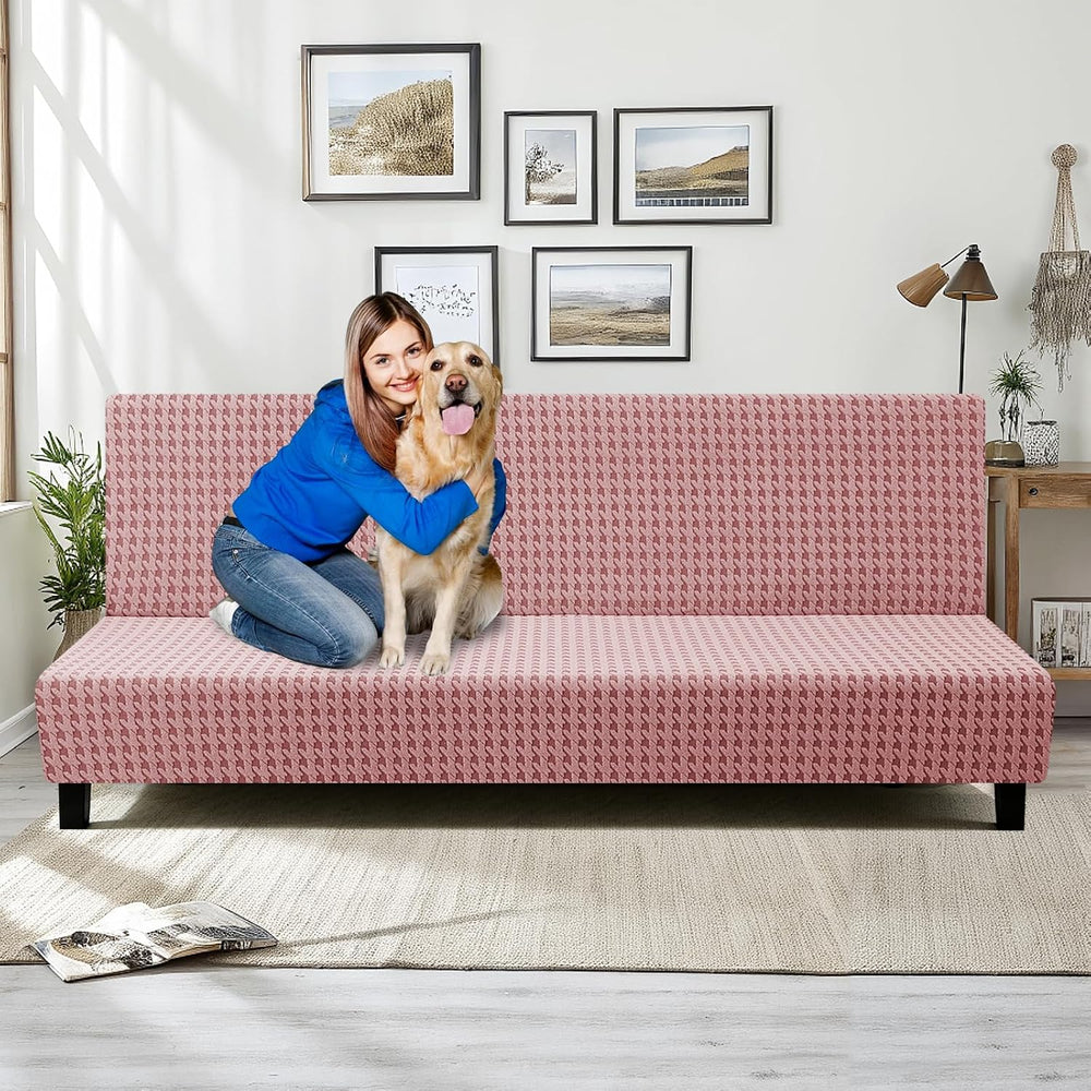 MAXIJIN Stretch Armless Futon Cover (67"-82") Jacquard Futon Couch ...