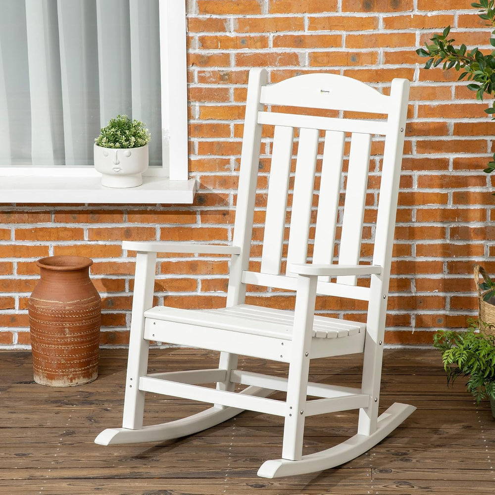 Outsunny Outdoor Rocking Chair, All Weather-Resistant, 350lbs,