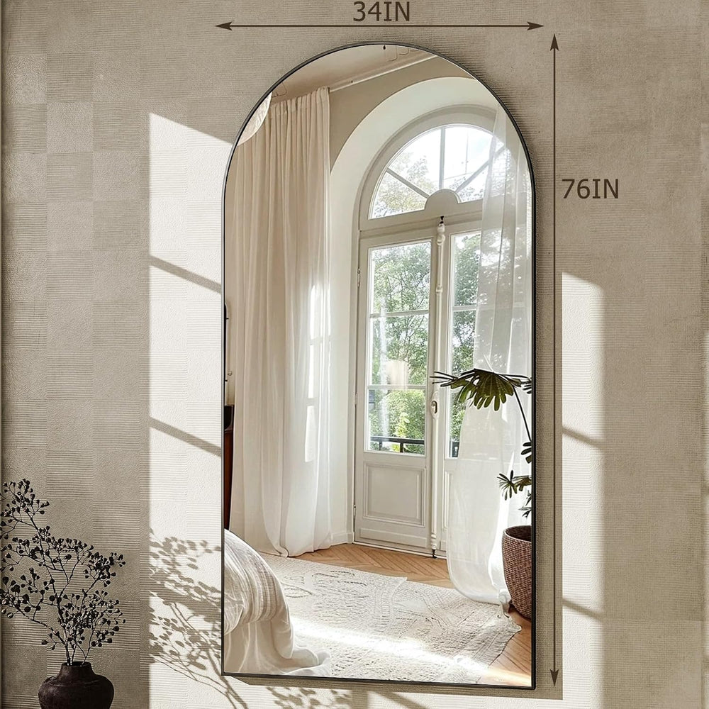 GLSLAND 76"x34" Arched Full Length Mirror Large Full Body Mirrors, ...
