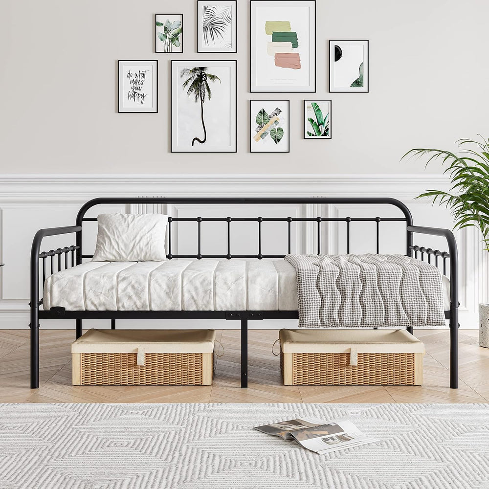 Metal Daybed Frame Twin Size, Black