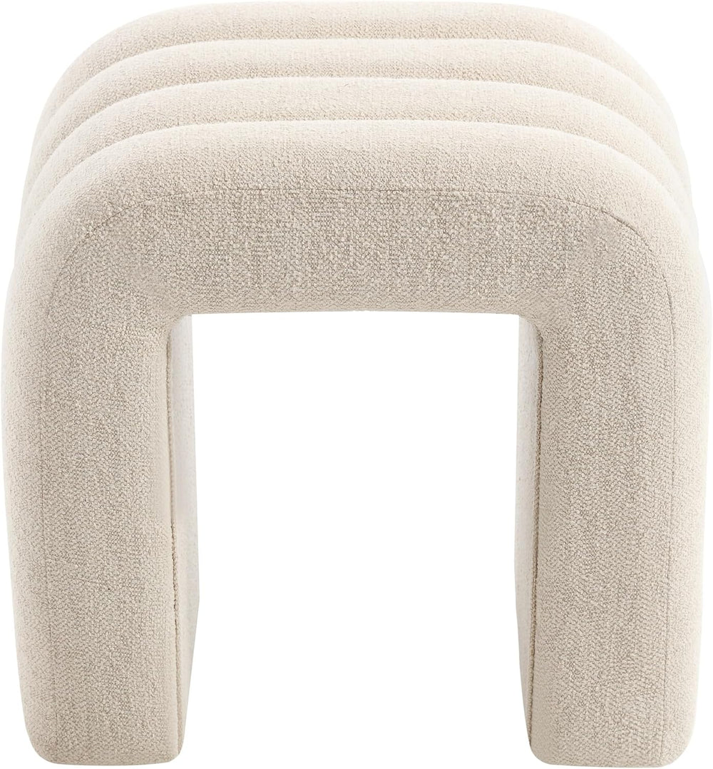 Flouki Ottoman Foot Stool with Channel Tufted, Small Ottoman Bench for Entryw...