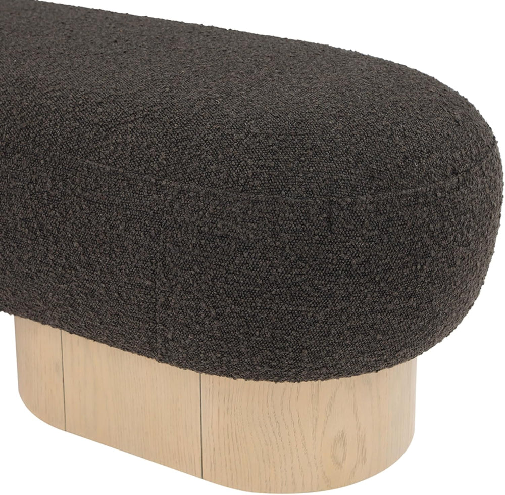 Meridian Furniture 22001Brown Robertson Collection Art Deco Bench with Luxuri...