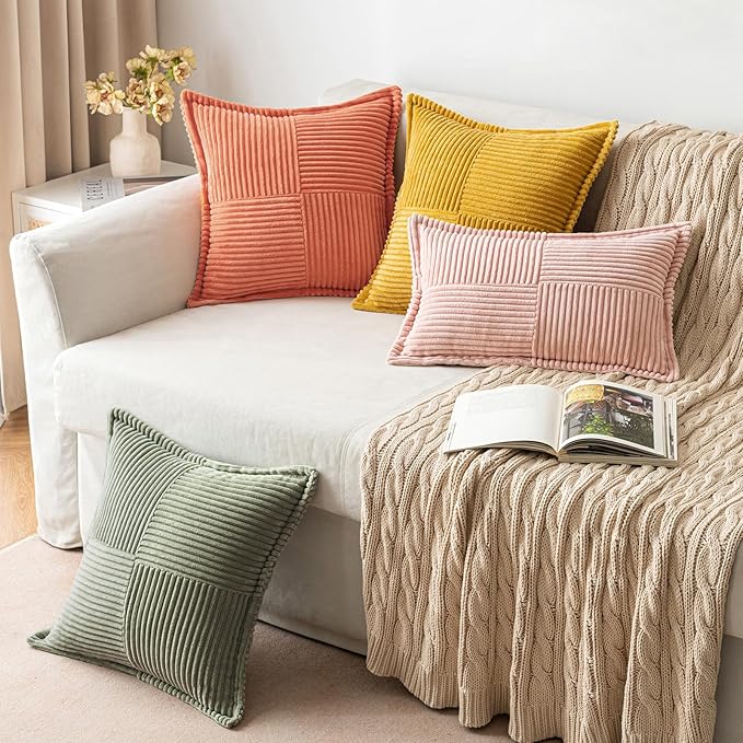 MIULEE Decorative Euro Sham Throw Pillow Covers