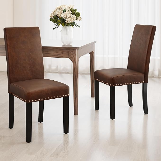 LSSBOUGHT Dining Chairs Set of 6, Modern Dining Room Chair,Upholstered Pu Lea...