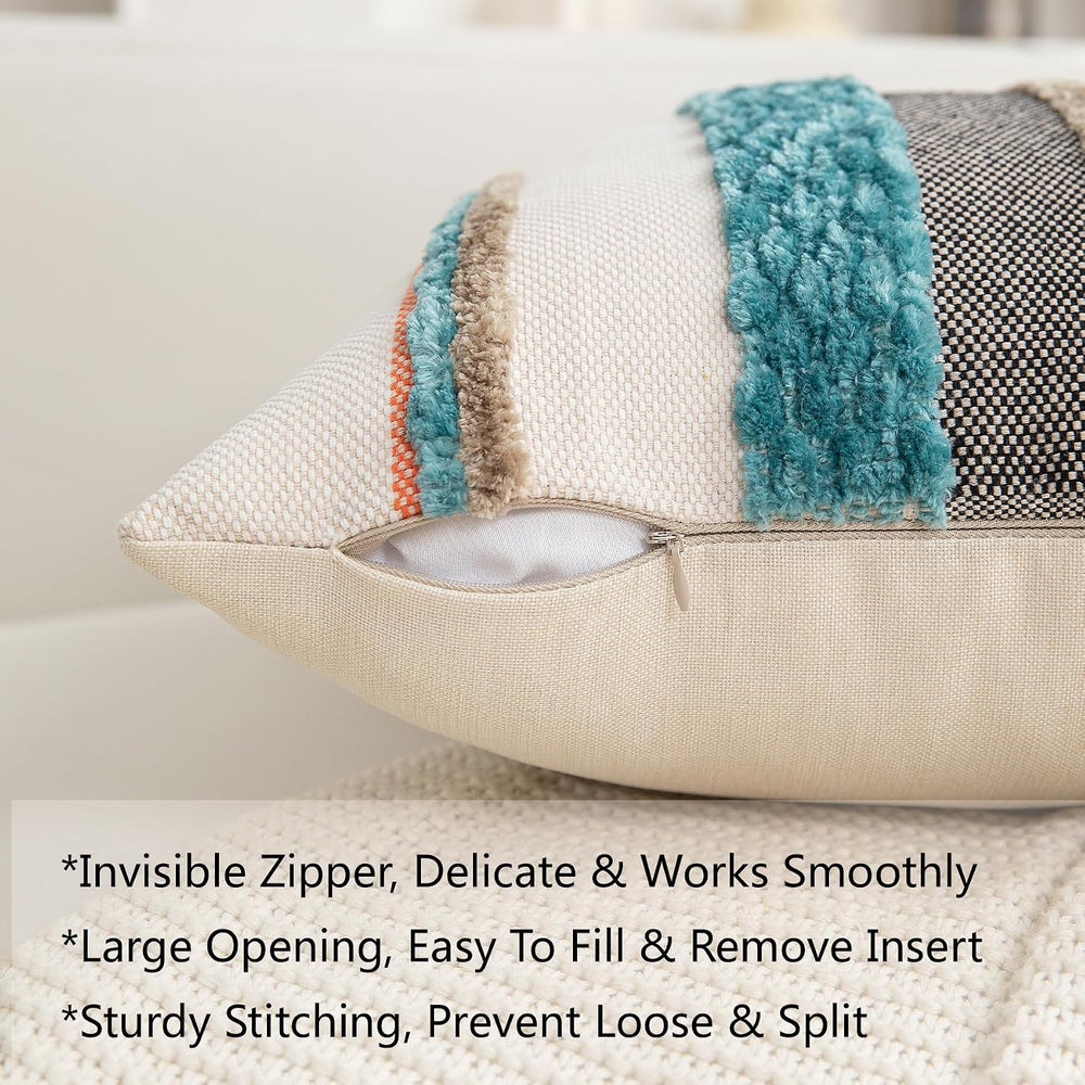 Boho Pillow Covers 18x18 Set of 2 for Couch-Modern Farmhouse Sofa Decorative ...