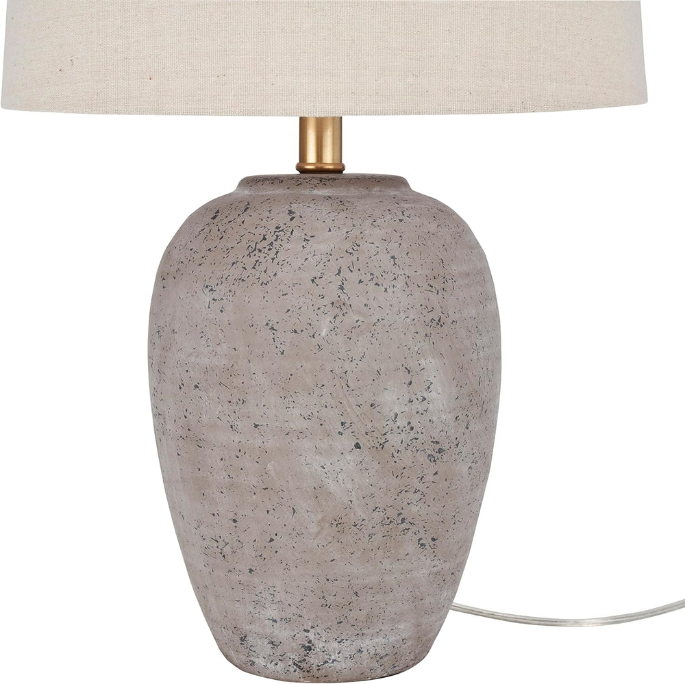 Nourison Home 23" Greyish Brown Earth Tone Rustic Farmhouse Ceramic Tabl...