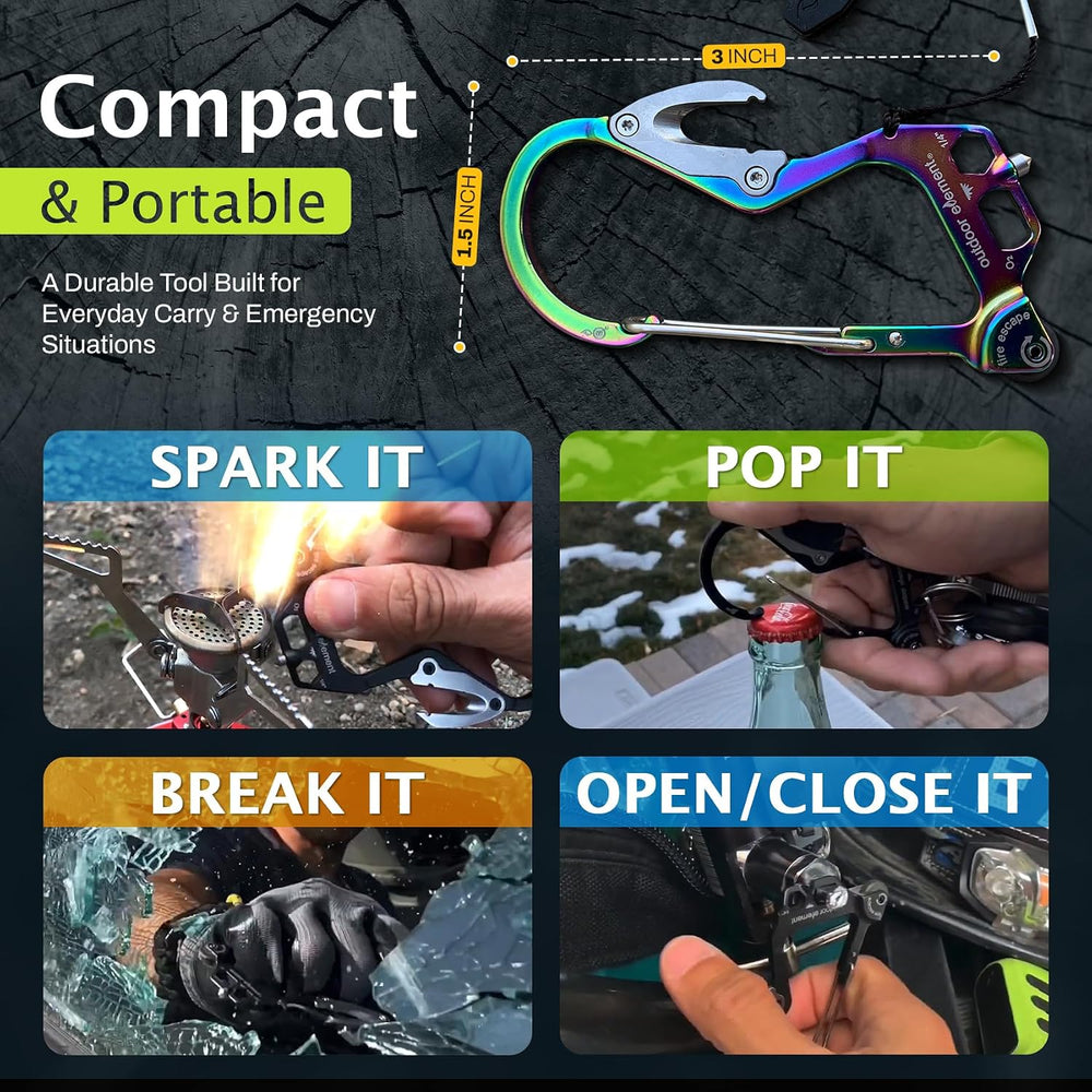 OUTDOOR ELEMENT Fire Escape, Emergency Escape Tool, Seatbelt Cutter, Window B...