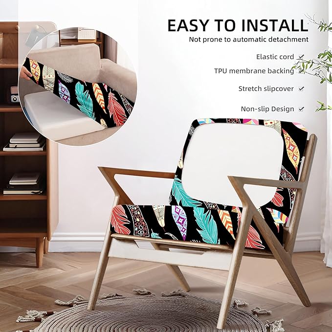 8Pcs Outdoor Cushion Covers, Patio Cushion Covers, Stretch Elastic Slipcovers