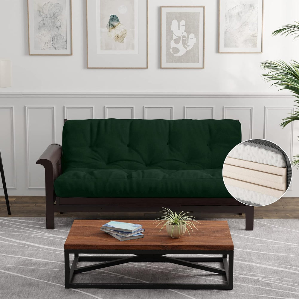 Loosh Home | 8" Full Size Futon Sofa Bed Foam Mattress - USA Made, Dark ...