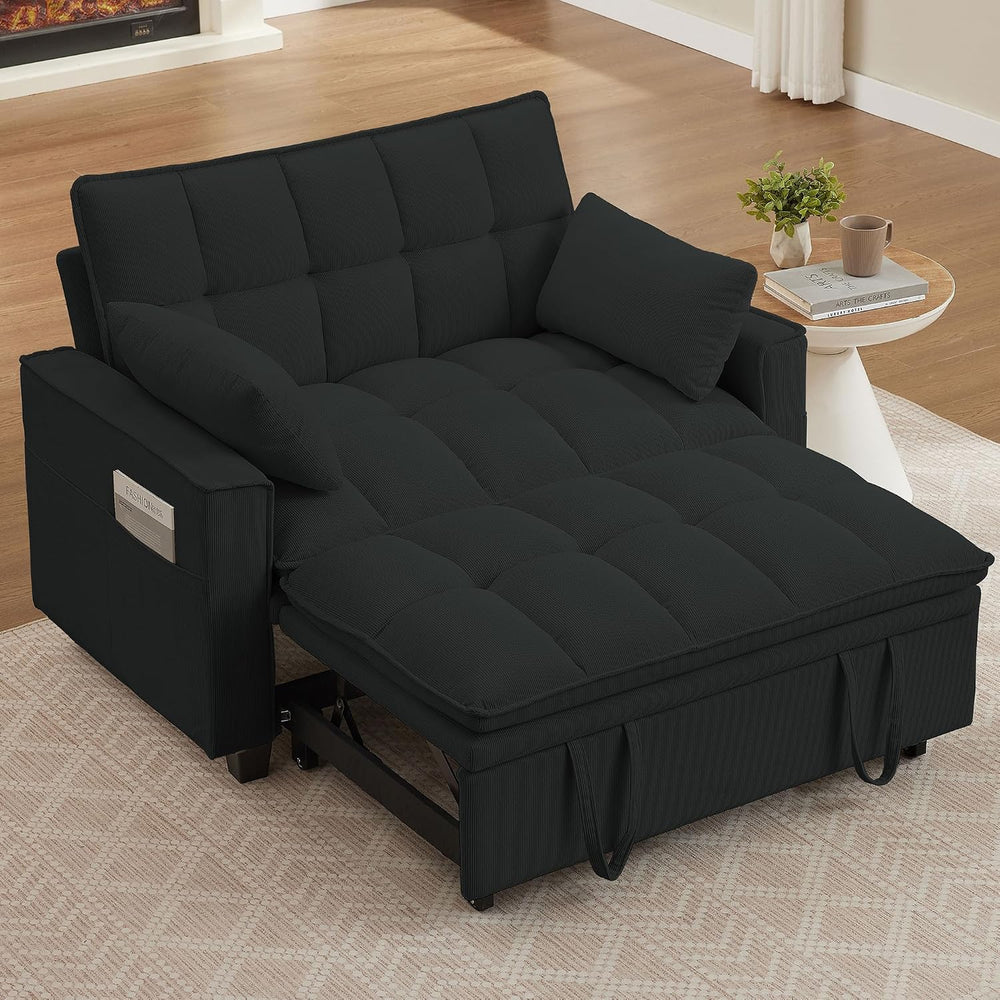 Convertible Sofa Bed, Loveseat Sleeper Sofa with Pull Out Bed and Adjustable ...