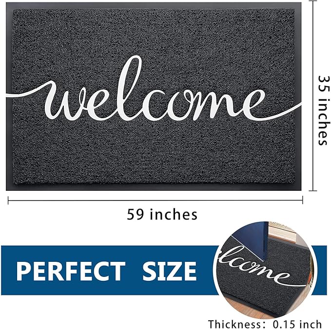 EARTHALL Funny Welcome Mats Outside/Inside 59"x35", Front Door Mat ...