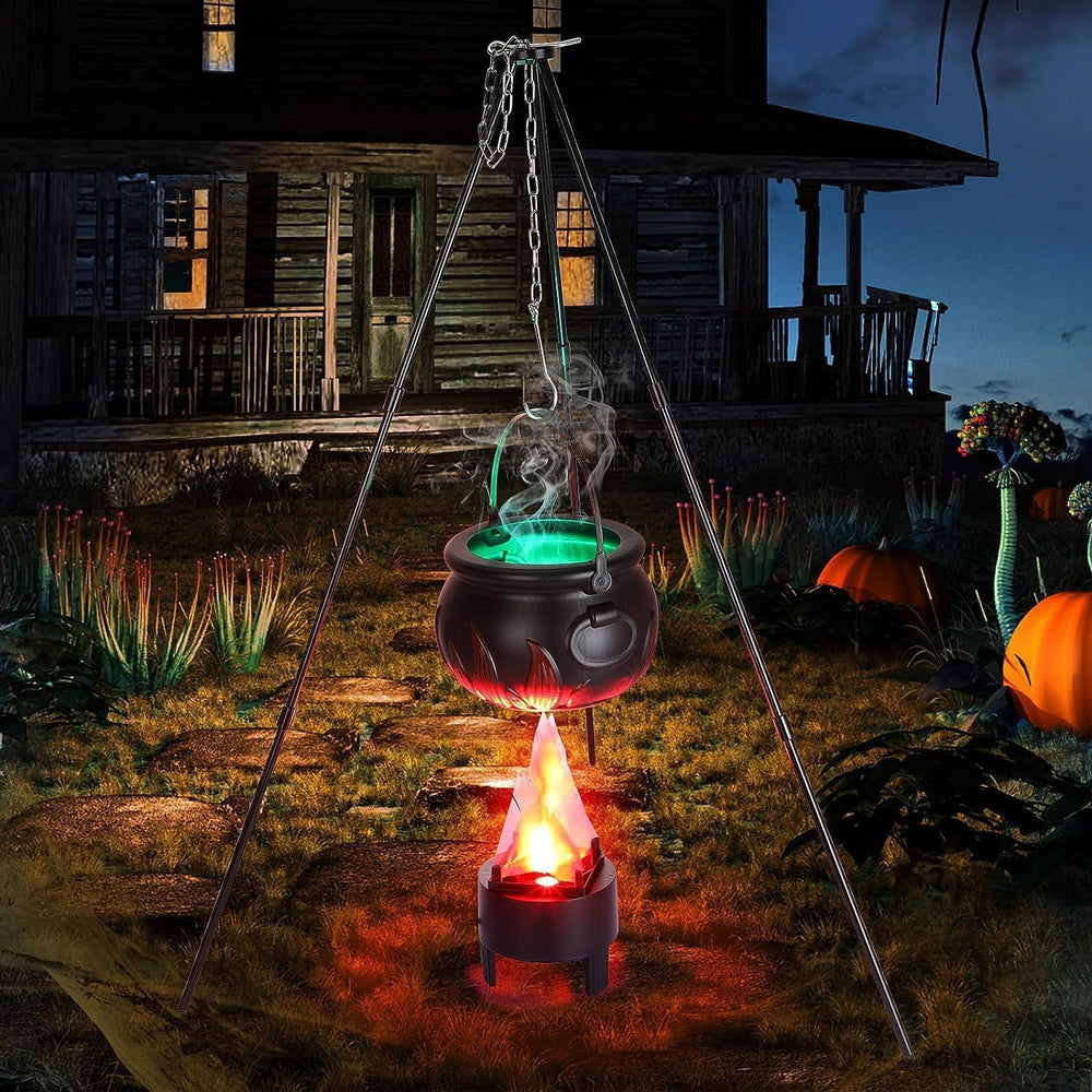 Halloween Decorations Outdoor - Large Witches Cauldron on Tripod with Lights ...