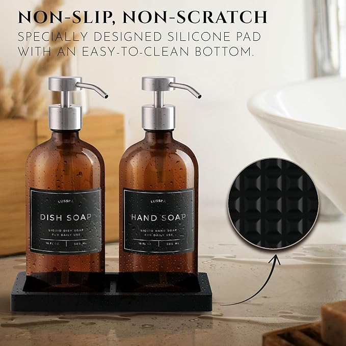Glass Soap Dispenser Set of 2